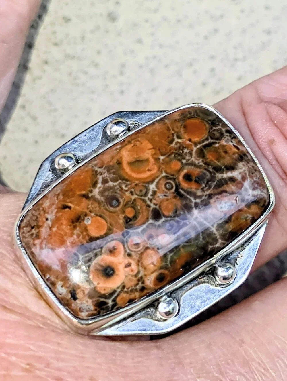 Cherry Creek Jasper Gemstone Ring In 925 Sterling Silver (7)